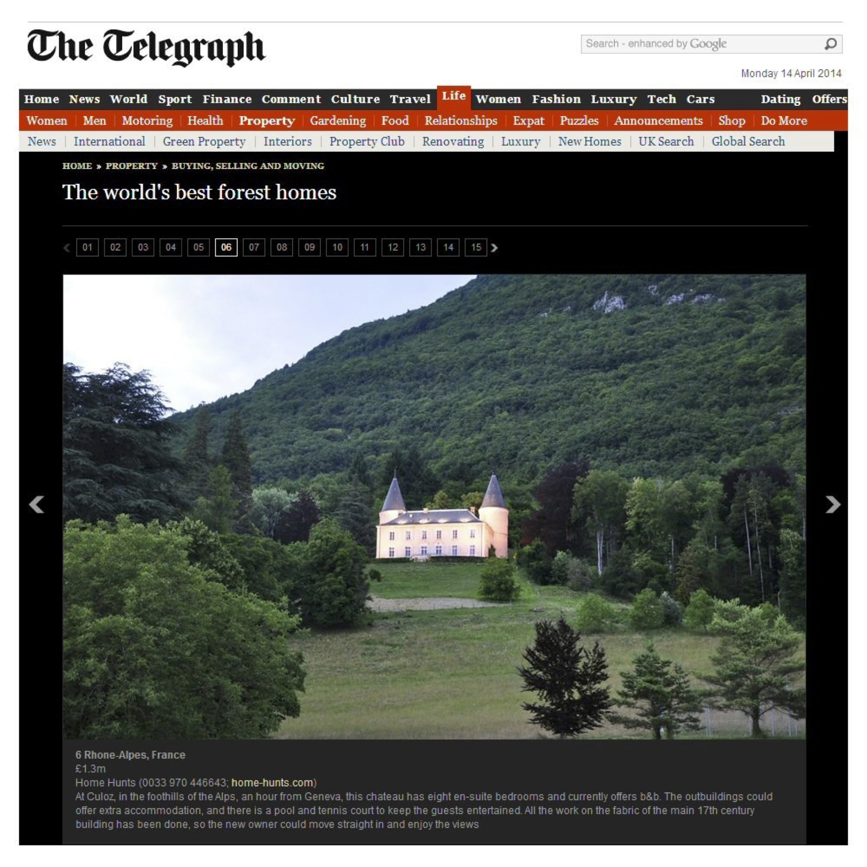 The Daily Telegraph – The World’s best forest homes