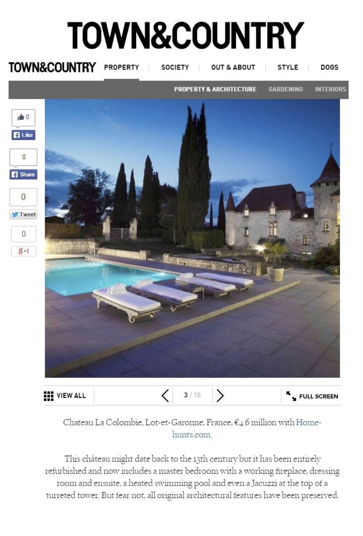 Town and Country Magazine – French Chateaux