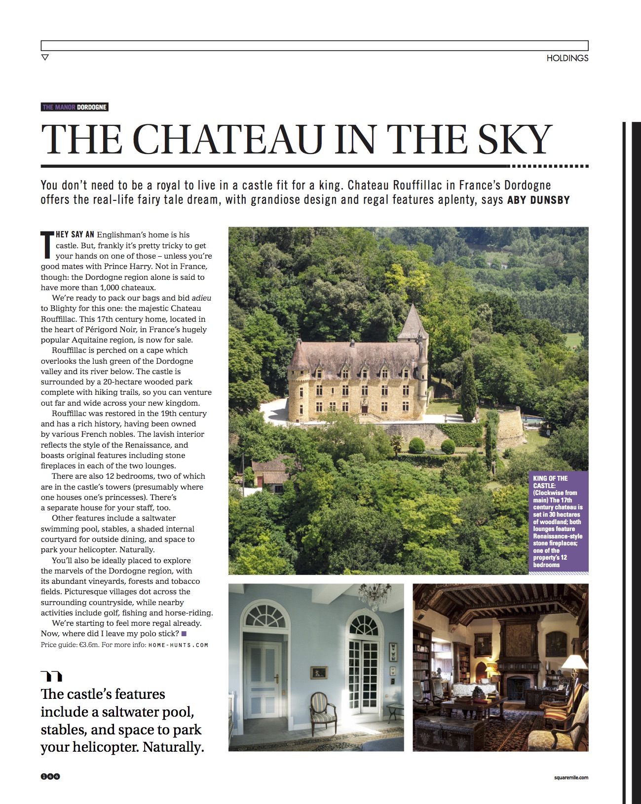 Square Mile Magazine – The Chateau in the Sky