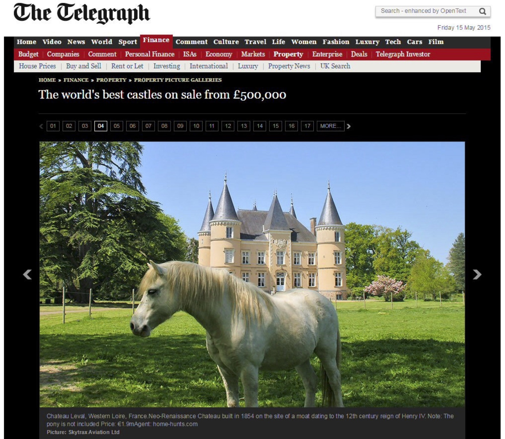 Daily Telegraph – World’s best castles for sale