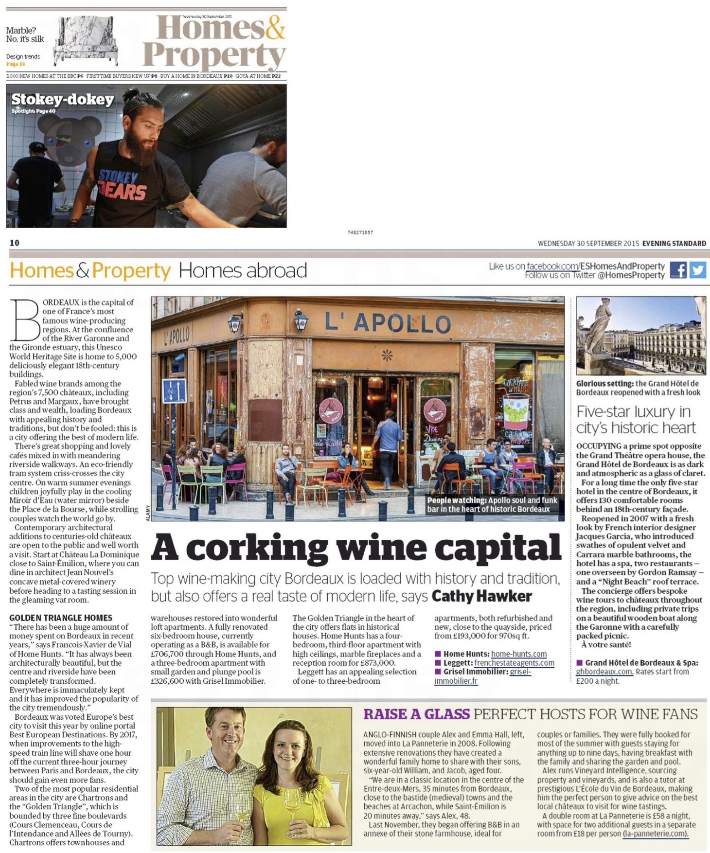 London Evening Standard – Bordeaux, A corking wine capital