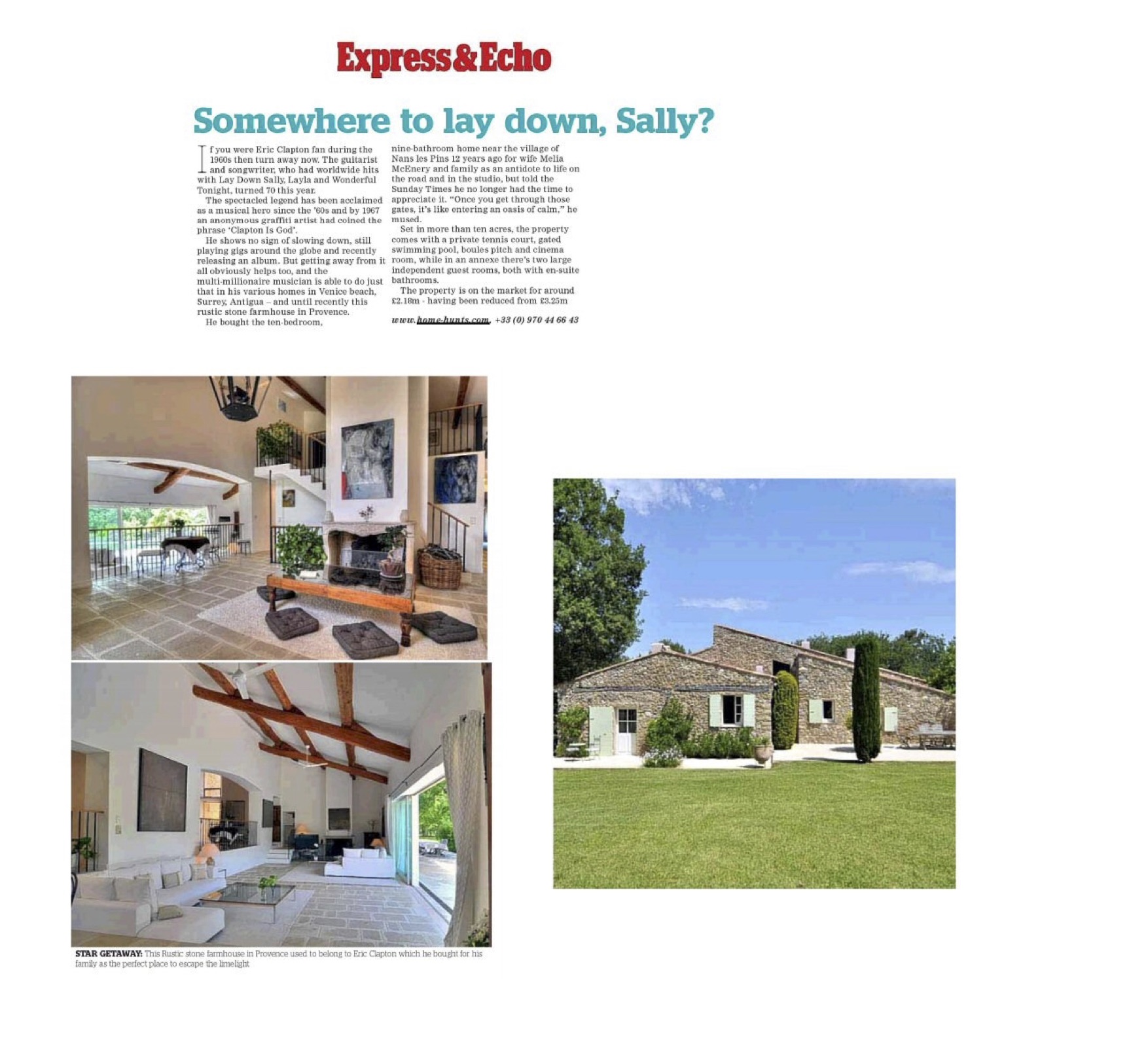 Exeter Express – Eric Clapton’s Provence property