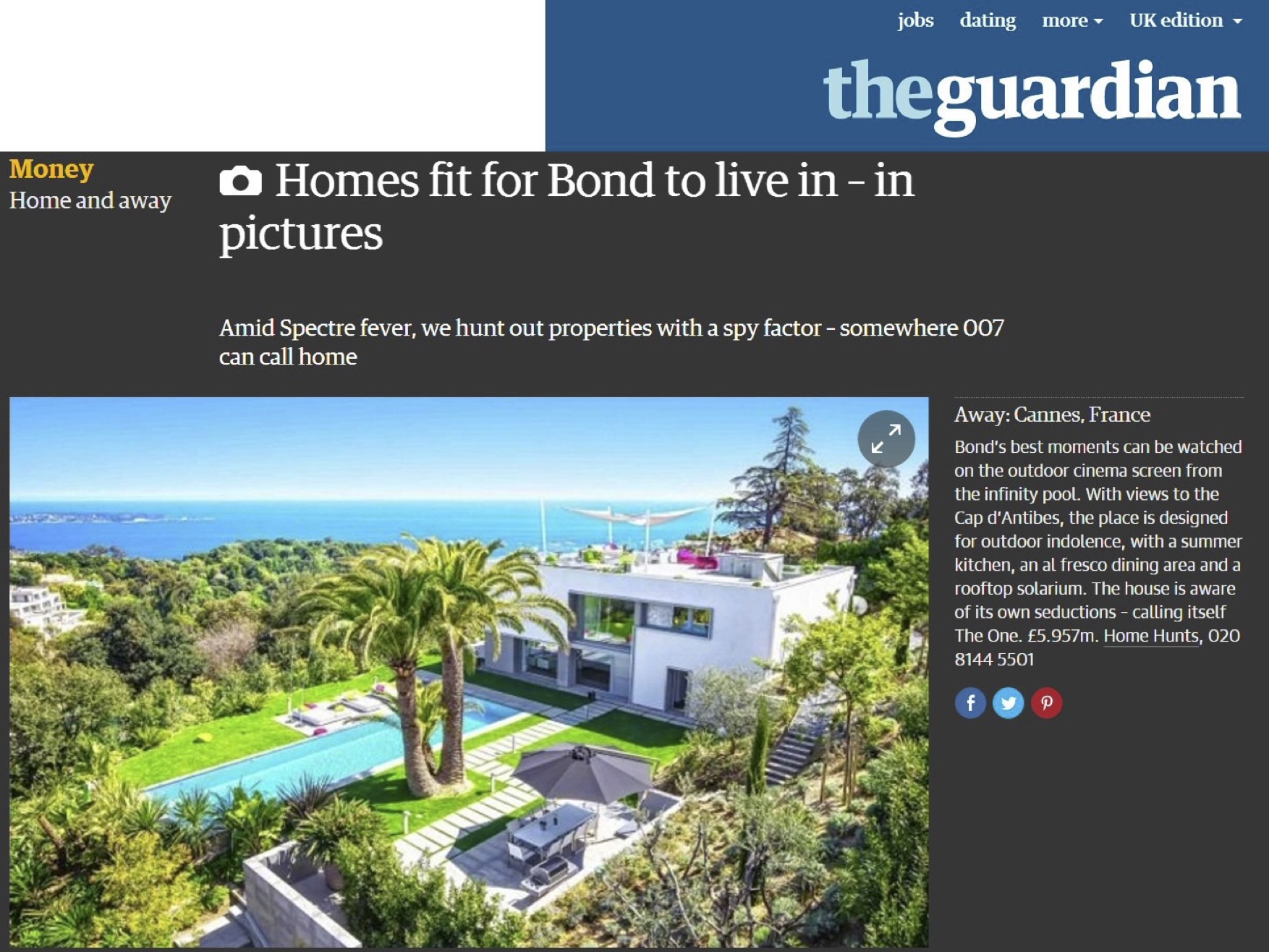 The Guardian – Homes fit for James Bond