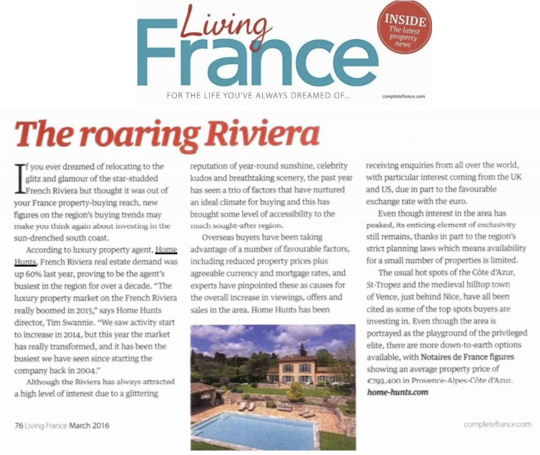 Living France Magazine – The Roaring Riviera – French Riviera Property