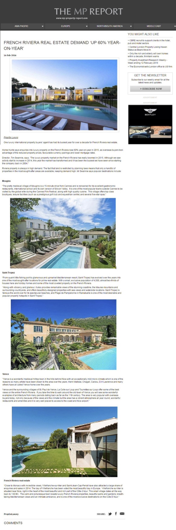PropGO Luxury – French Riviera Real Estate interest increases