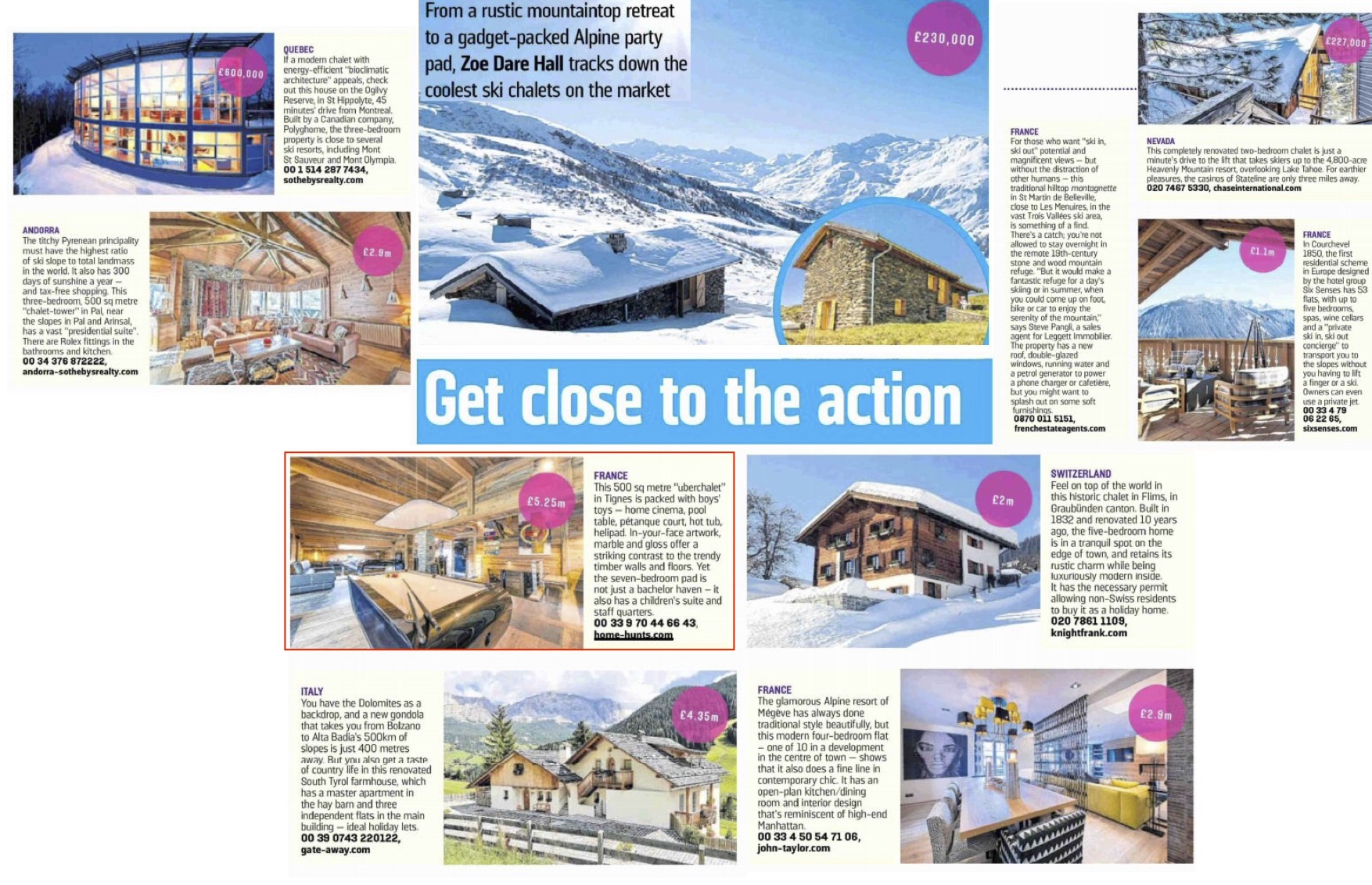The Sunday Times – Finding the ultimate high-altitude party pad – Ski chalets for sale around the world