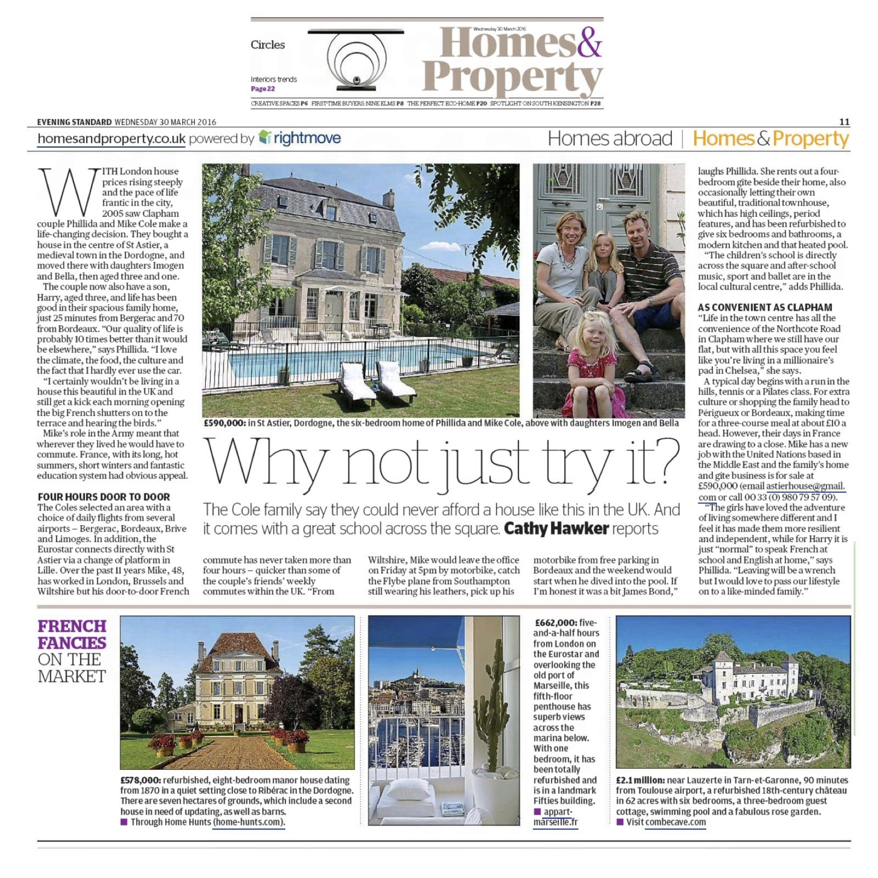 London Evening Standard – French Property