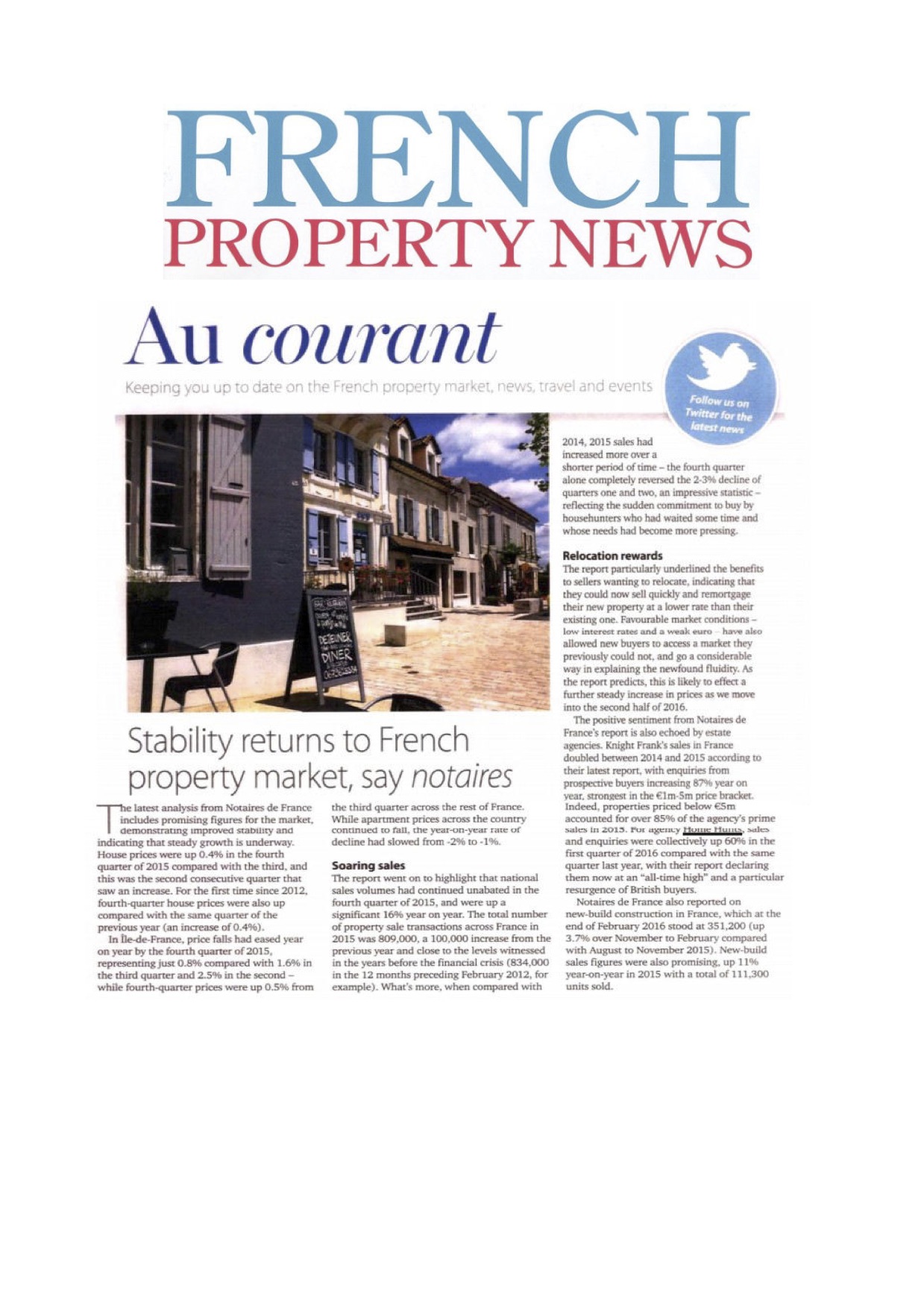 French property news – Stability returns to French property market