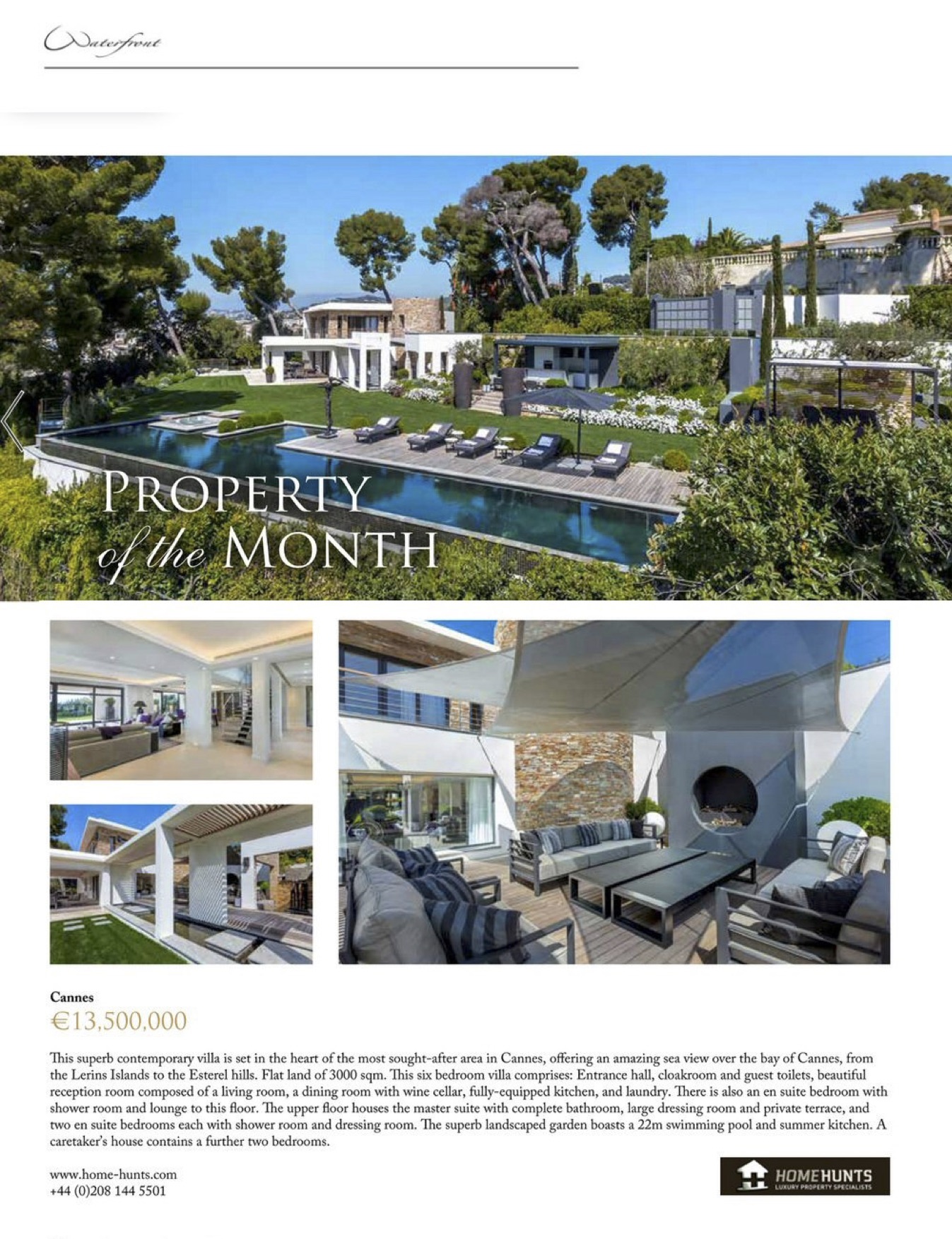 Waterfront Magazine – Property of the Month – Stunning villa in Cannes