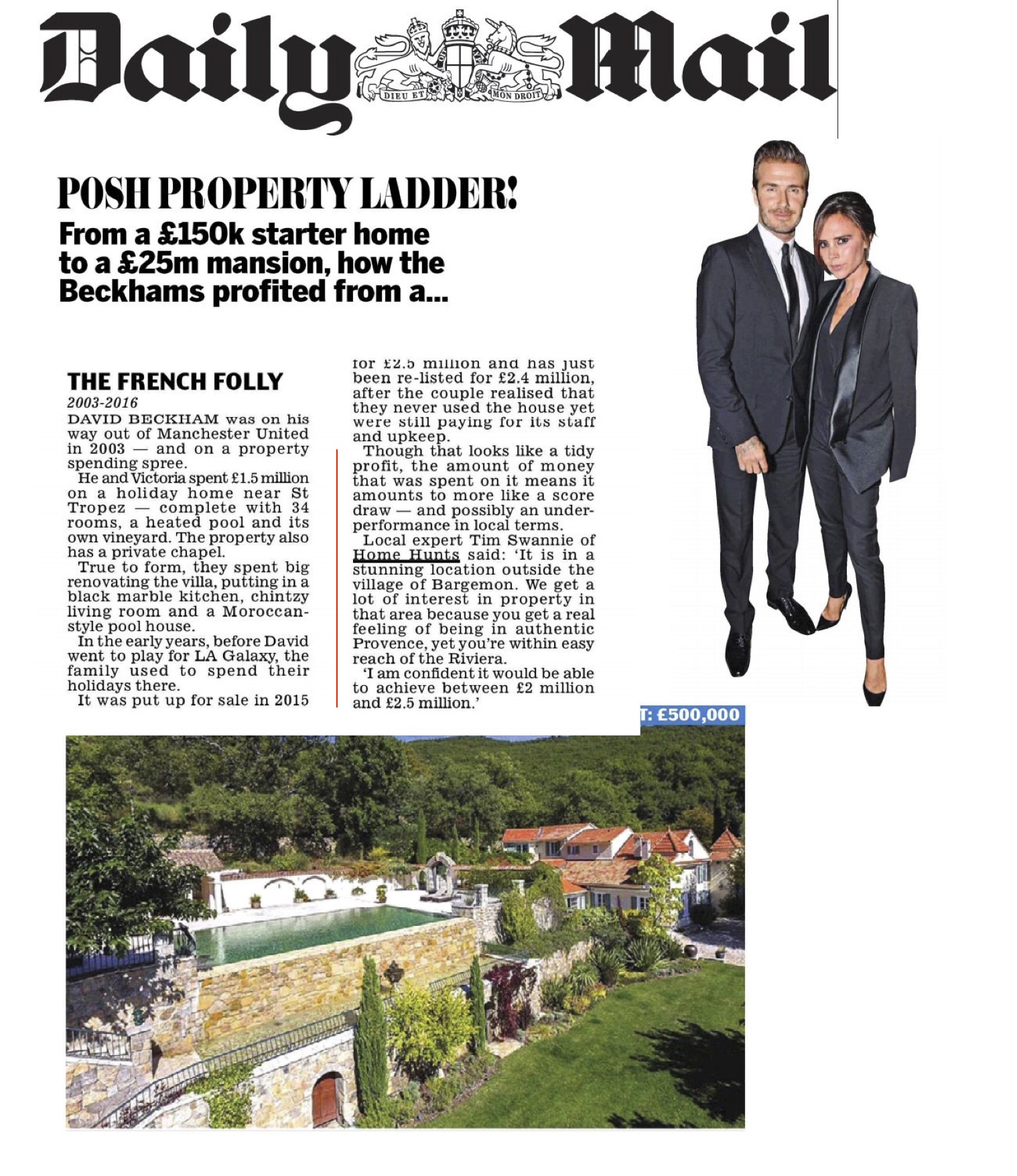 Daily Mail – Beckham property in Provence