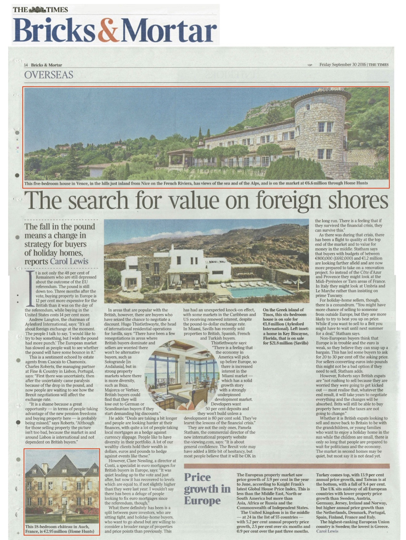 The Times – Buying property in Europe