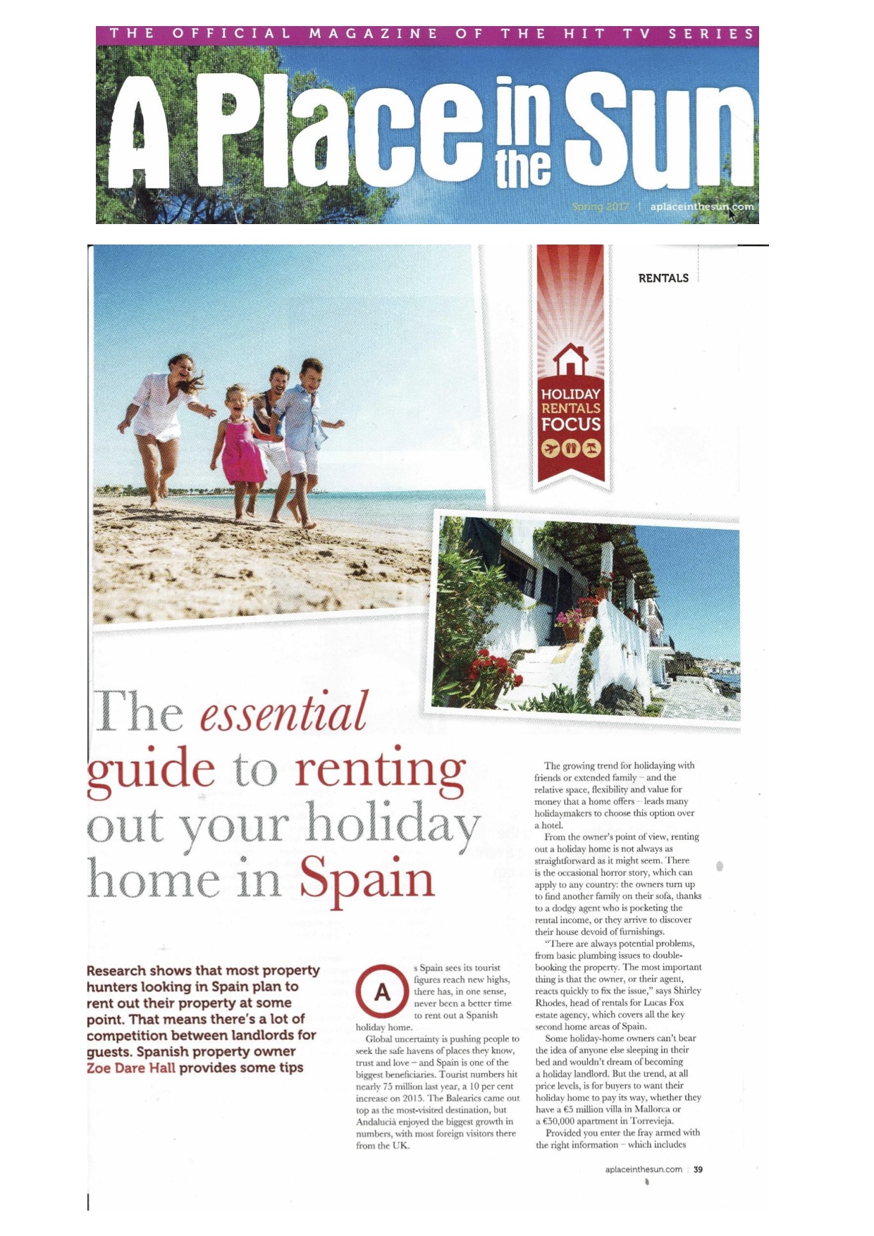 A Place in the Sun – Renting out your Spanish holiday home