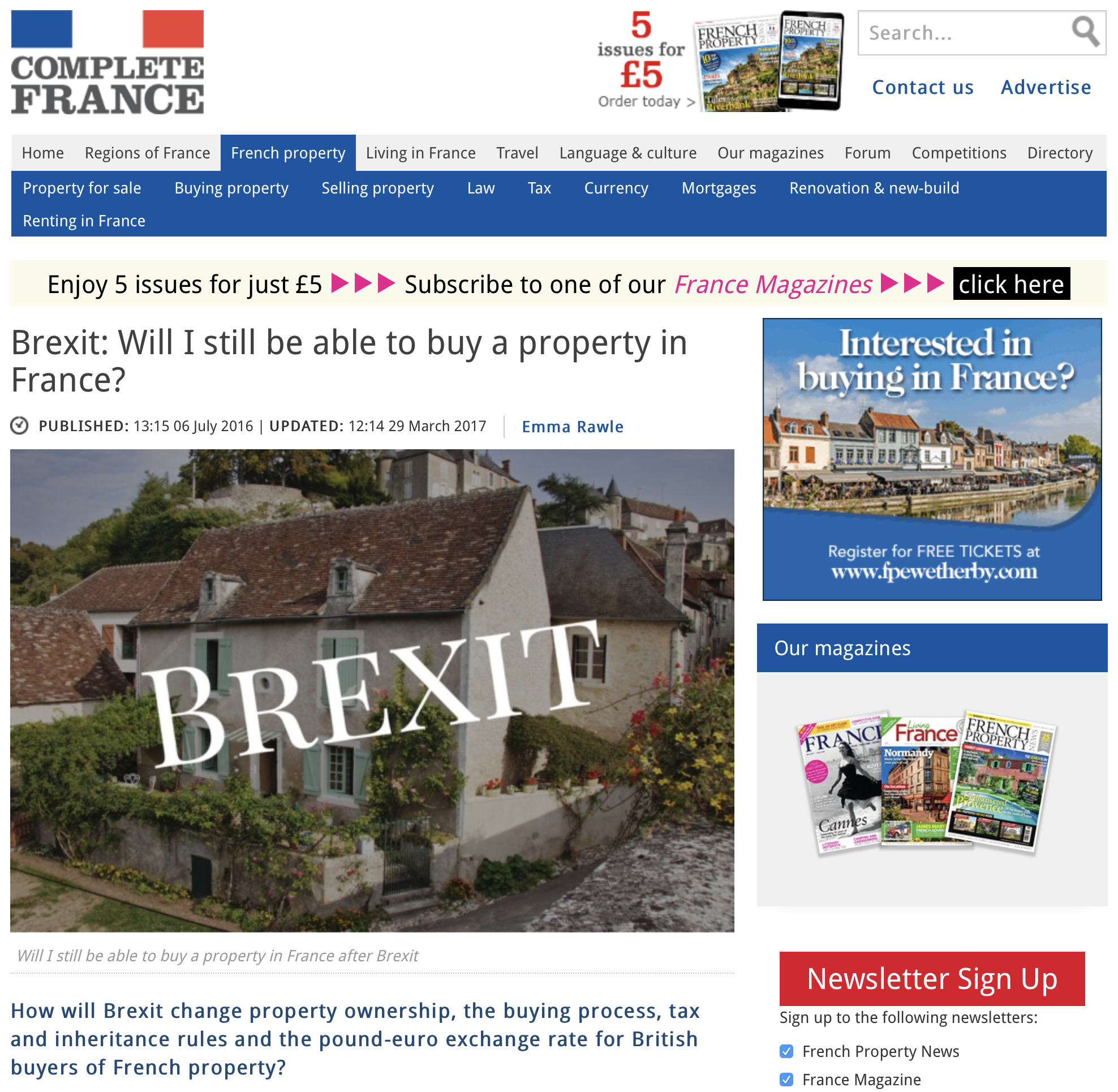 French Property News – Brexit: Will I still be able to buy a property in France?