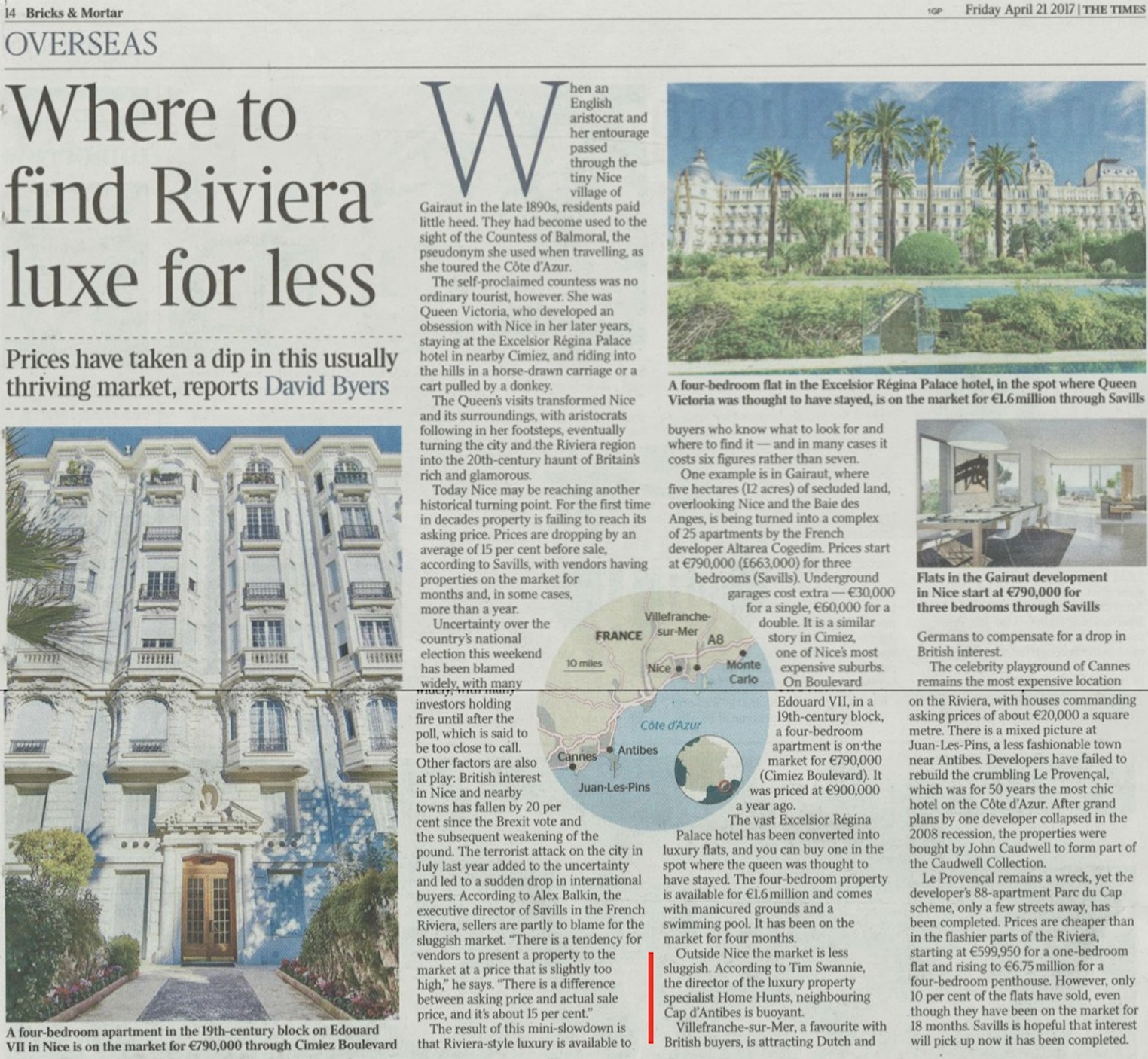 The Times – Where to buy luxury Riviera property for less