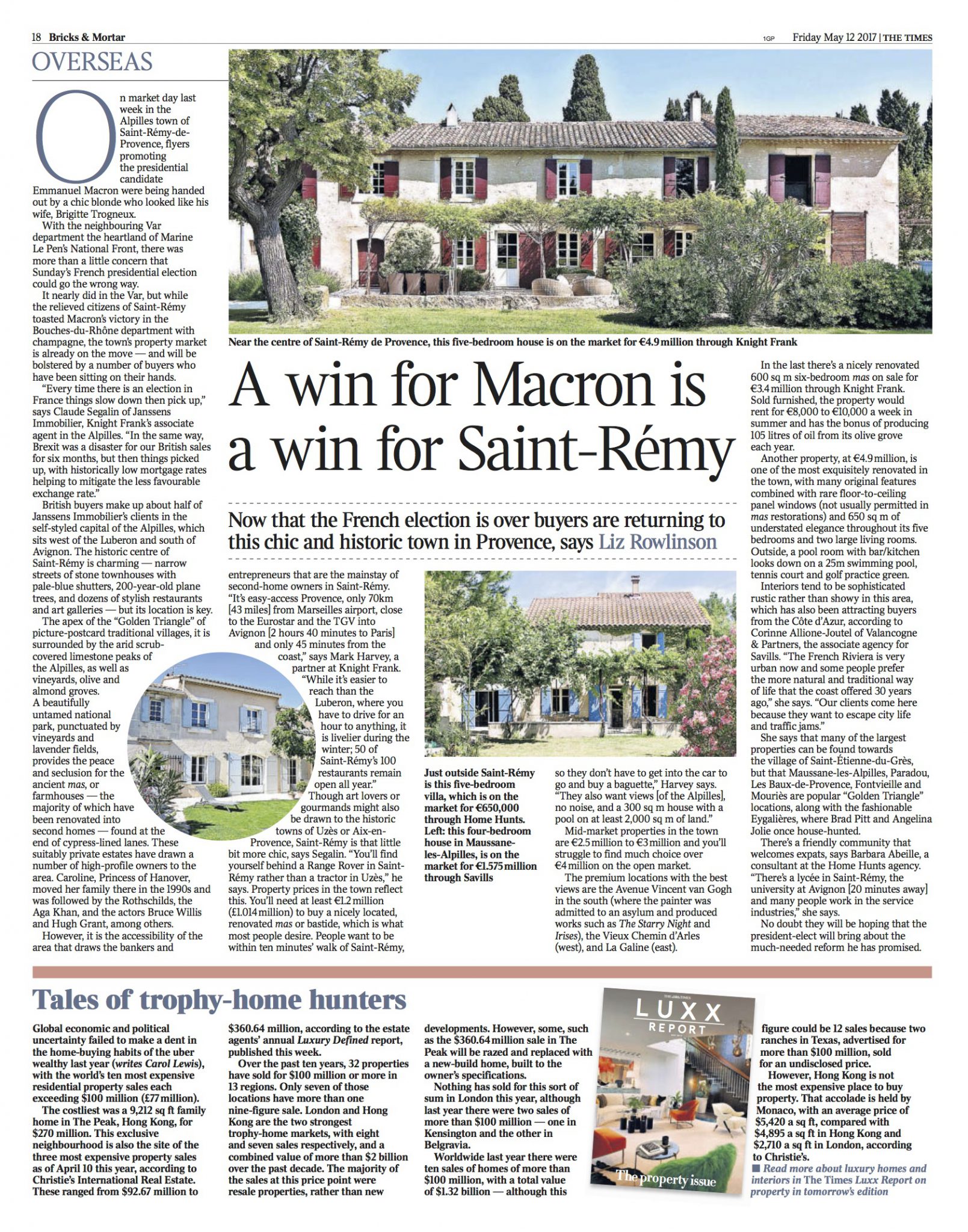 The Times – A Win for Macron is a win for Saint Remy de Provence