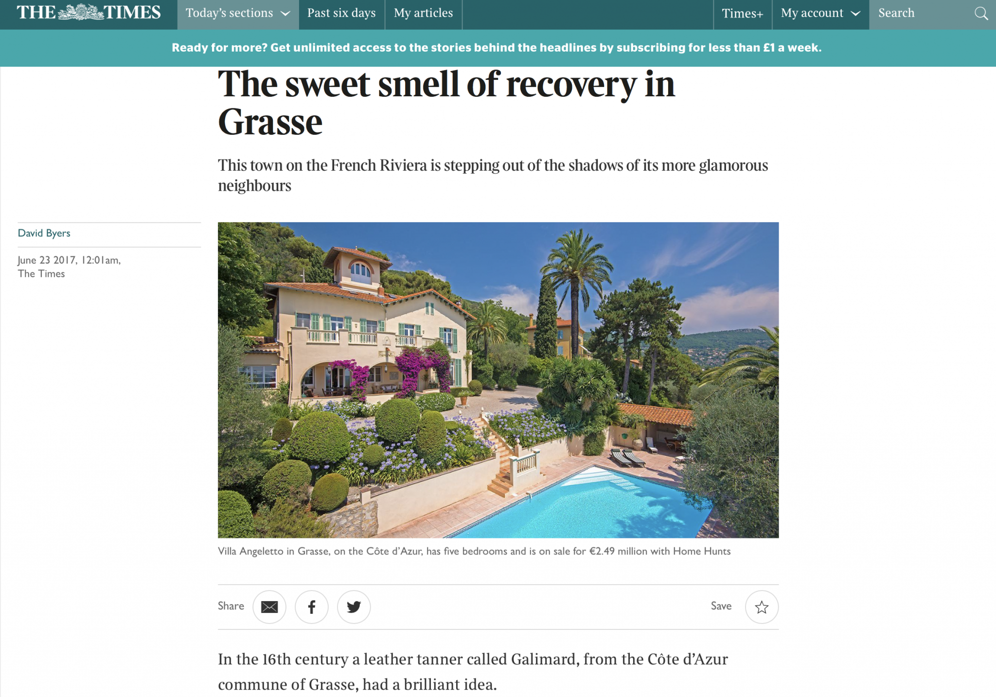 The Times – Grasse – French Riviera Property