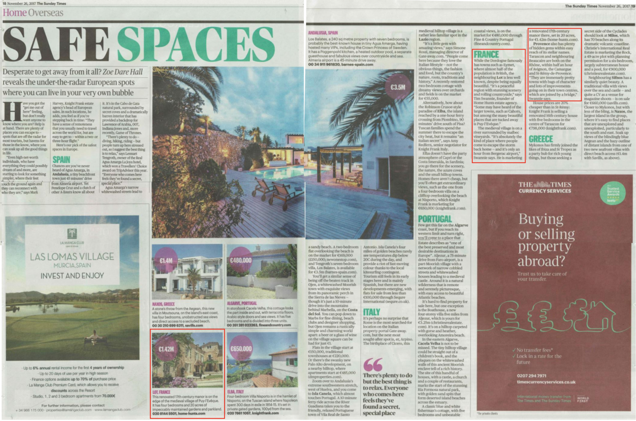 Sunday Times – Safest Spaces to buy property in Europe