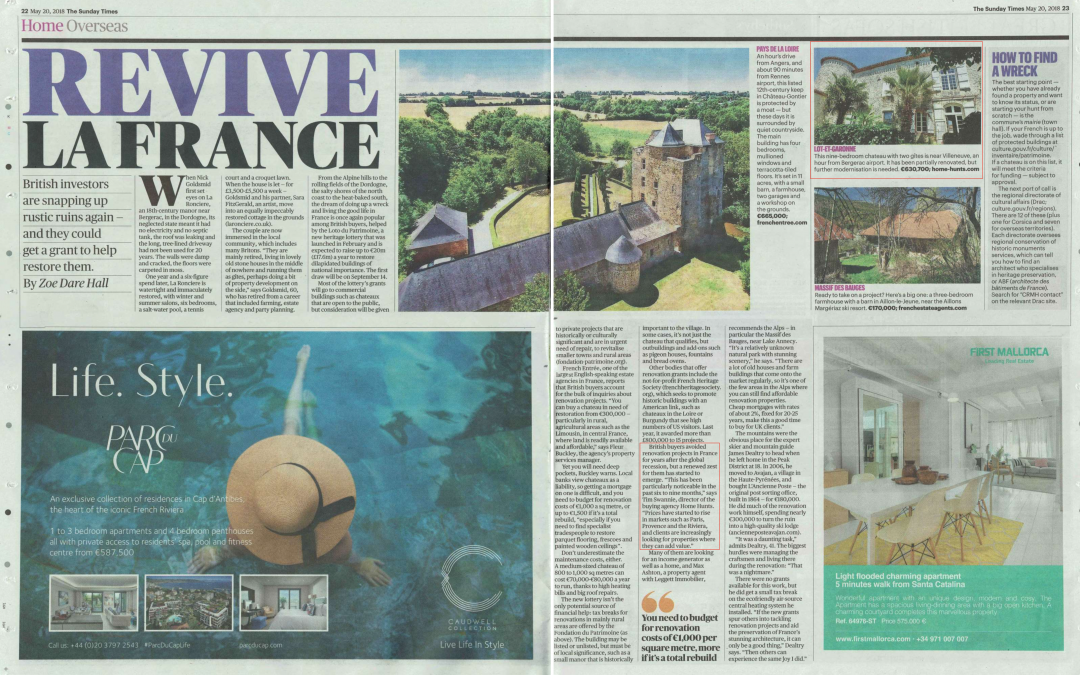 The Sunday Times – Buying a French Property to Renovate