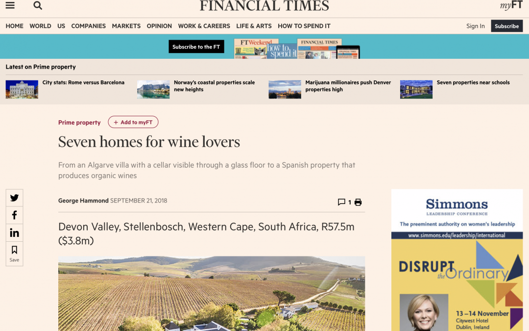 FT – Seven homes for wine lovers