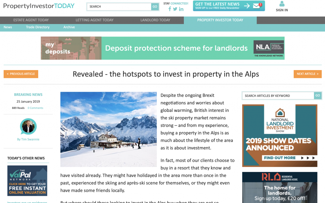 Property Investor Today – The hotspots to invest in property in the Alps