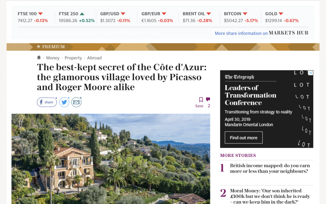 Daily Telegraph – French Rivera Property – Best kept secret