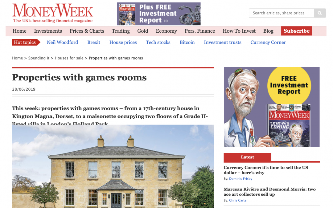 Money Week Magazine – Luxury properties with games rooms