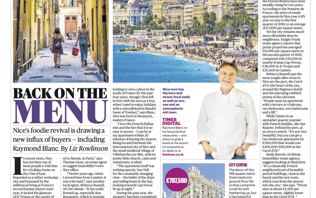 Sunday Times – Raymond Blanc buys a property on the French Riviera with Home Hunts