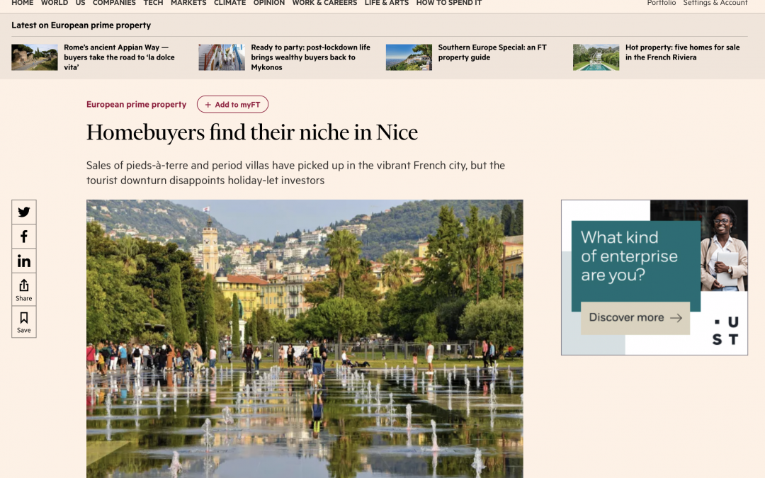 Financial Times – Homebuyers find their niche in Nice