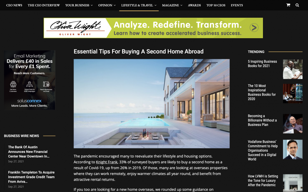CEO Today – Buying an overseas property