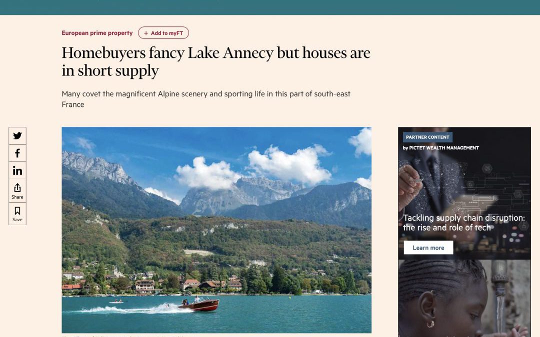 Financial Times – Homebuyers fancy Lake Annecy