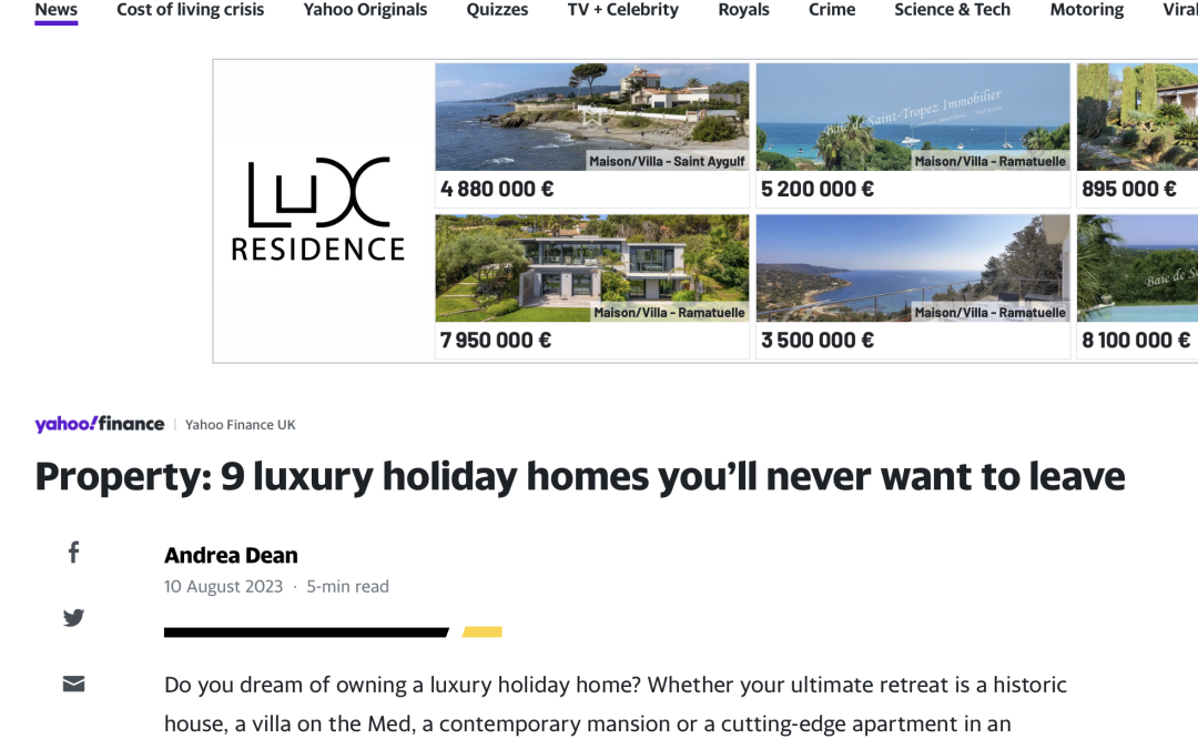 Yahoo – Luxury Holiday Homes