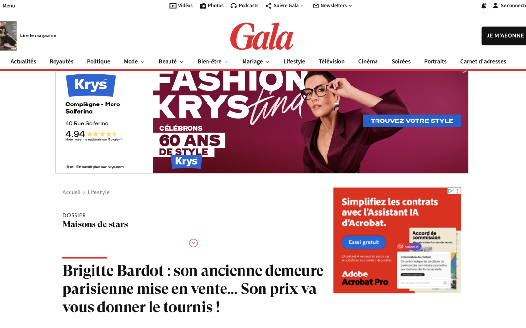 Gala Magazine – Former Apartment of Gunter Sachs and Brigitte Bardot